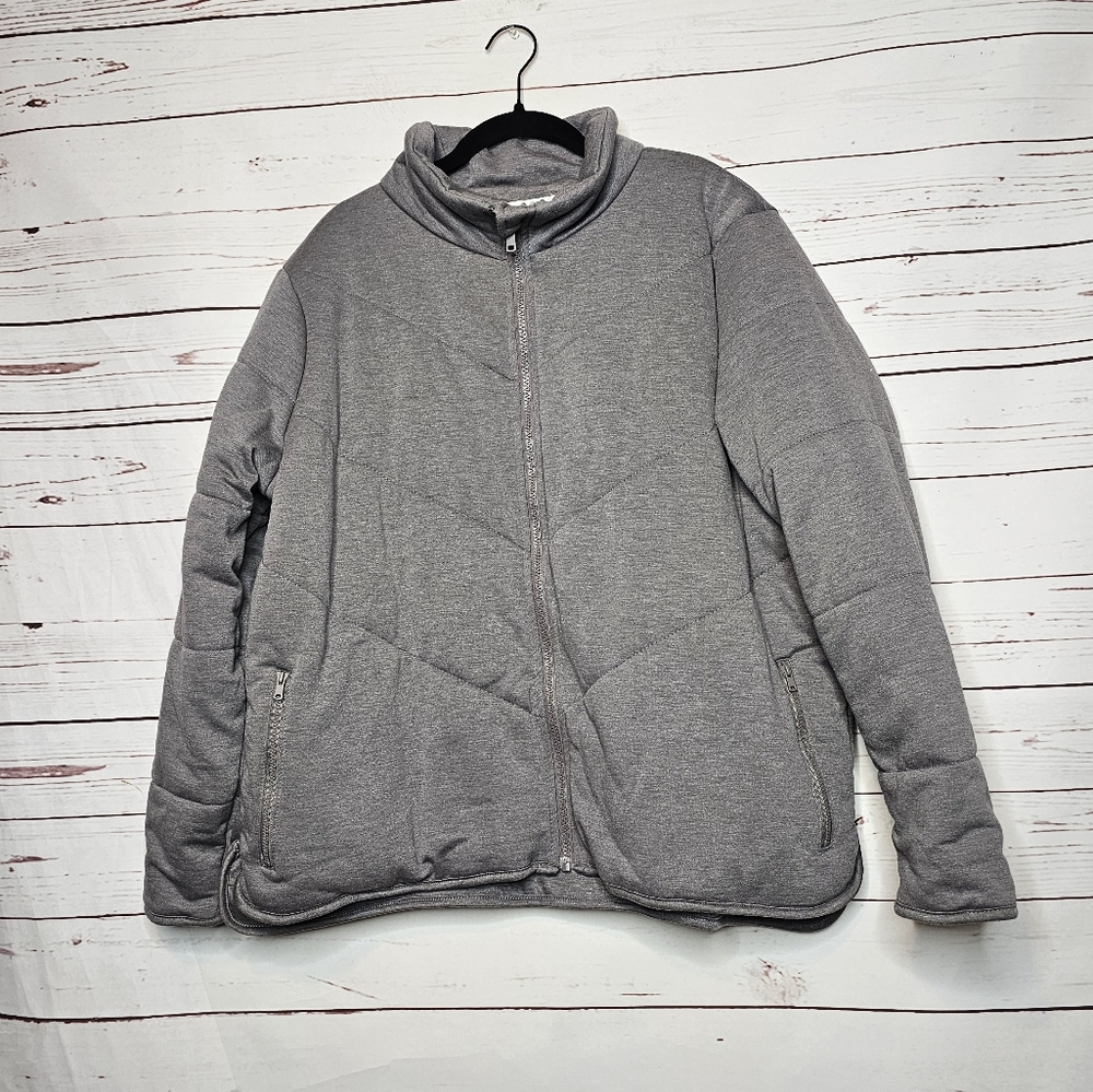 Three Dots Gray Quilted Jacket - image 1